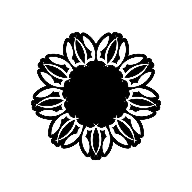 Vector indiase mandala logo zwart-wit logo oosterse vector patronen van anti-stress therapie weven ontwerpelementen yoga logo's vector