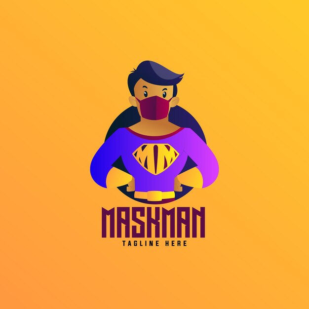 Indiase maskman mascotte logo sjabloon