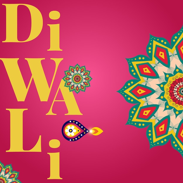 Indiase religieuze festival Diwali banner ontwerpsjabloon