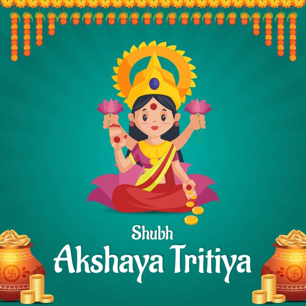 Indiase religieuze festival Shubh Akshaya Tritiya groet sjabloonontwerp