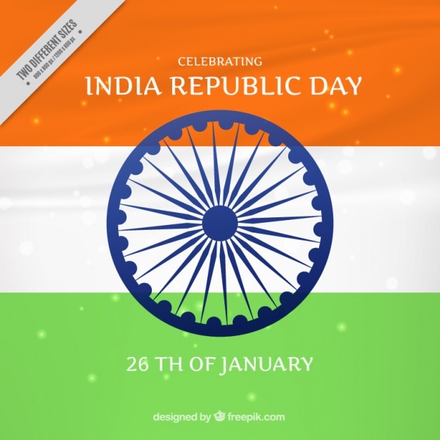 Indiase republiek dag achtergrond met glanzende vormen