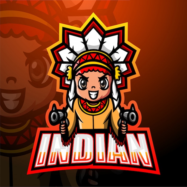 Indiase shooter mascotte esport illustratie