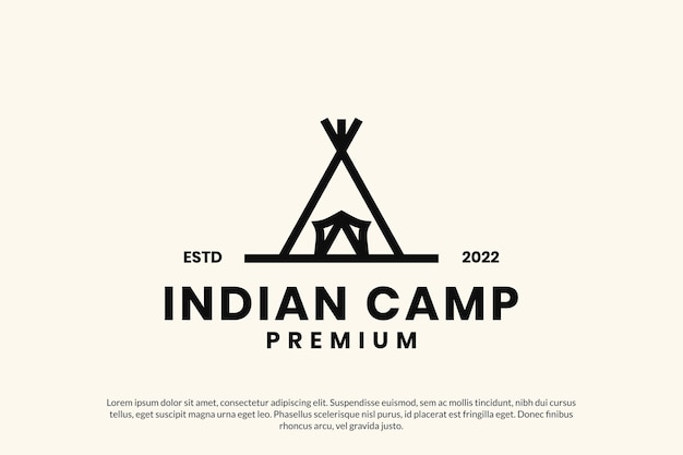 Indiase thuiskamp lijnen cultuur logo ontwerp