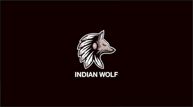 Indiase wolf vector logo ontwerp illustratie