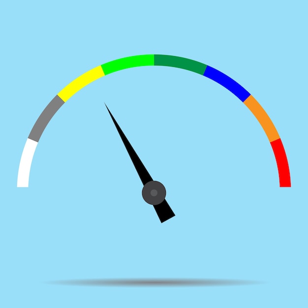 Indicator color spectrum barometer full vector Index and pointer arrow car indicator and measure Vector flat design illustration