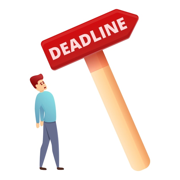 Indicator deadline icoon Cartoon van indicator deadline vector icoon voor webontwerp geïsoleerd op witte achtergrond