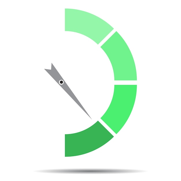 포인터 바늘 인덱스 포인터 화살표와 자동차 표시기 측정 스펙트럼 포인터 전원 패널 벡터 평면 디자인 일러스트와 함께 표시기 녹색