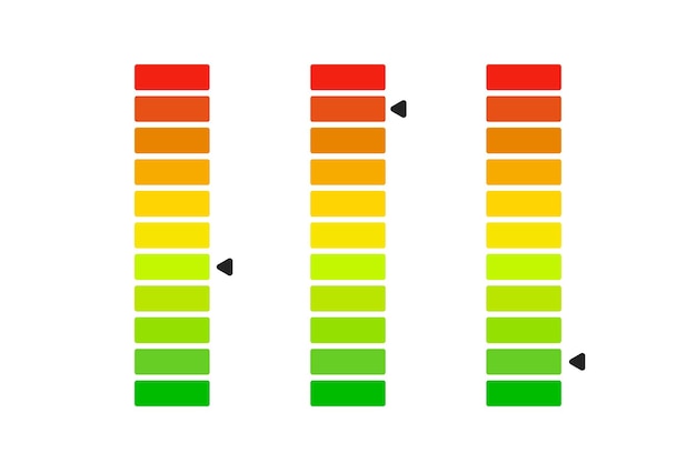 Indicatorpictogrammen per kleur Platte kleur Verticale indicatorpictogrammen Vectorpictogrammen