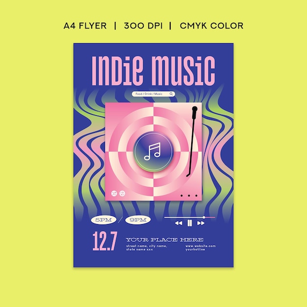 Vector indie music flyer