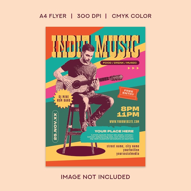 Vector indie music flyer