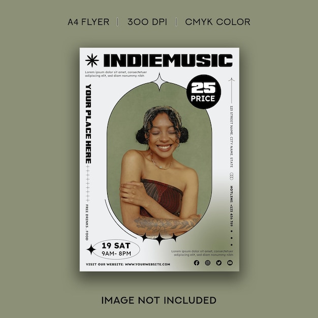 Vector indie music flyer