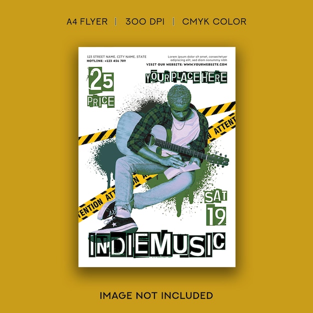 Vector indie music flyer