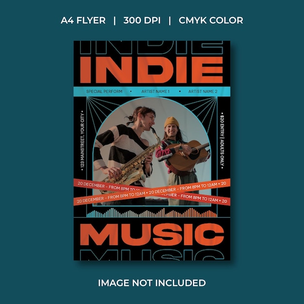 Vector indie music flyer