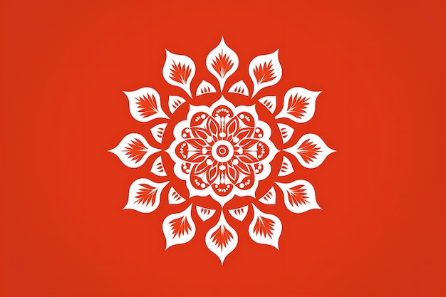 Indien Mandala Red Background