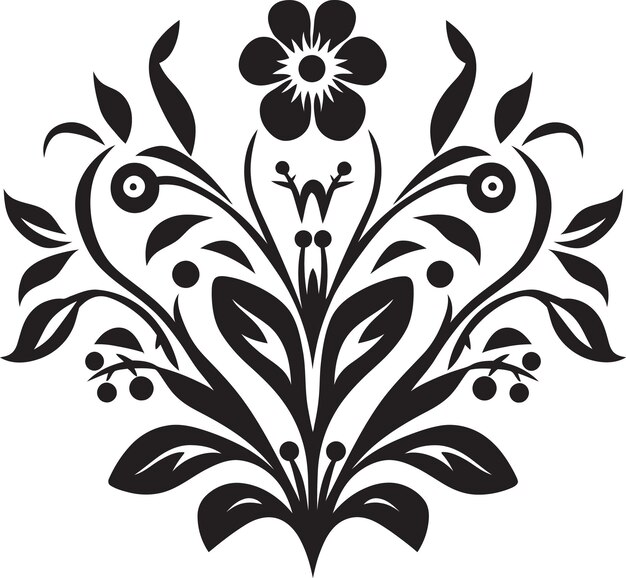 Vettore blosso indigeno decorativo vettore floreale etnico fili di eredità icona emblema floreale etnico