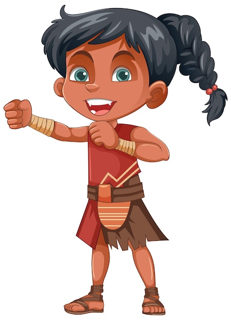 Vector indigenous cartoon character isolated