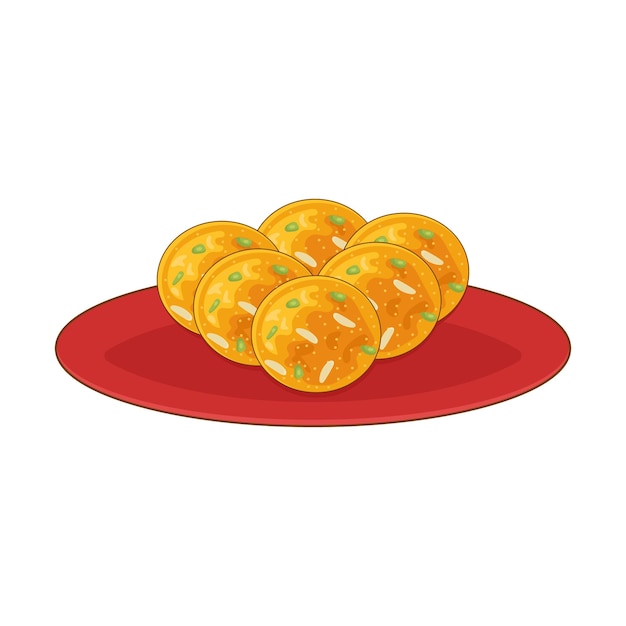Indisch traditioneel zoet dessert shahi laddu vectorontwerp