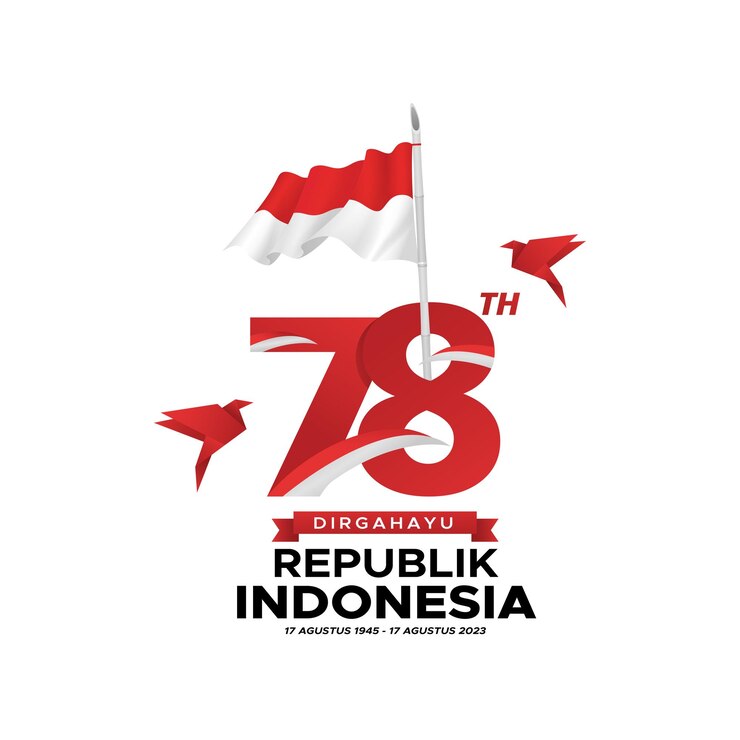 indonesai 78th independence day vector