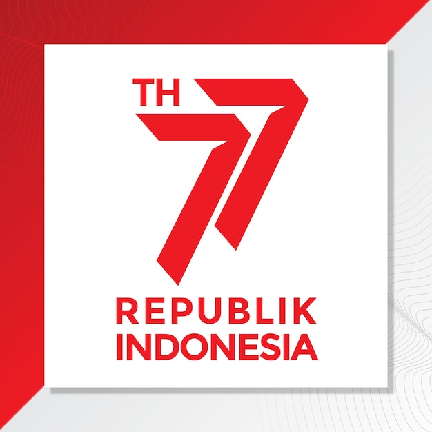 ベクトル インドネシア第77回独立記念日のロゴ