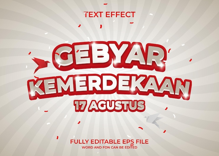 indonesia 79th independence day text effect