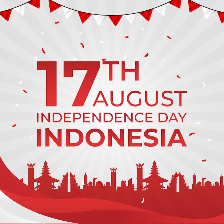 indonesia 79th independence day vertical poster template vector