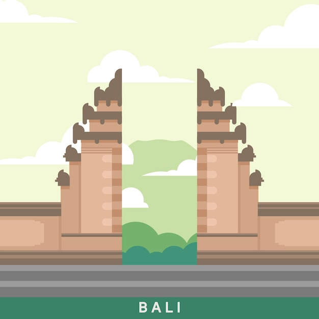 Vector indonesia bali landmark