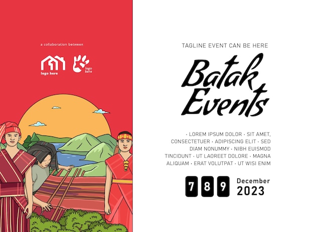 Indonesia Bataknese design layout idea for social media or event background