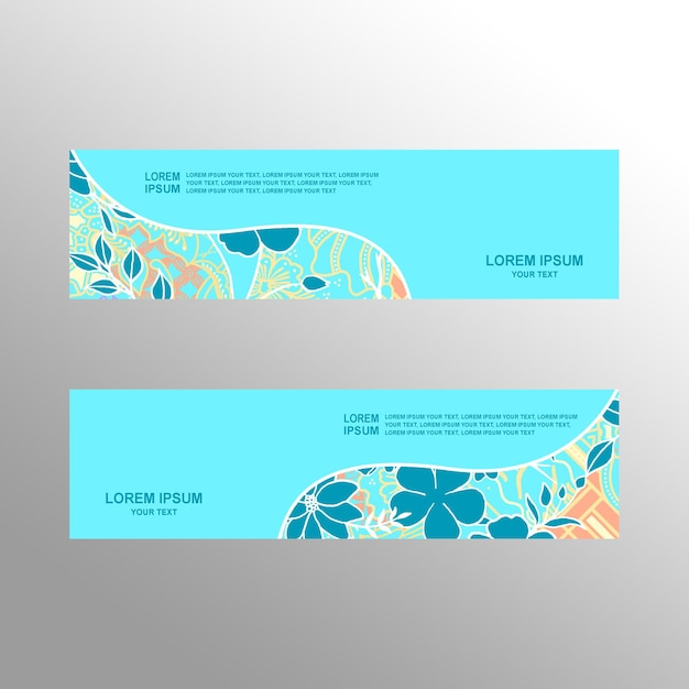 Indonesia batik banner template header footer layout design