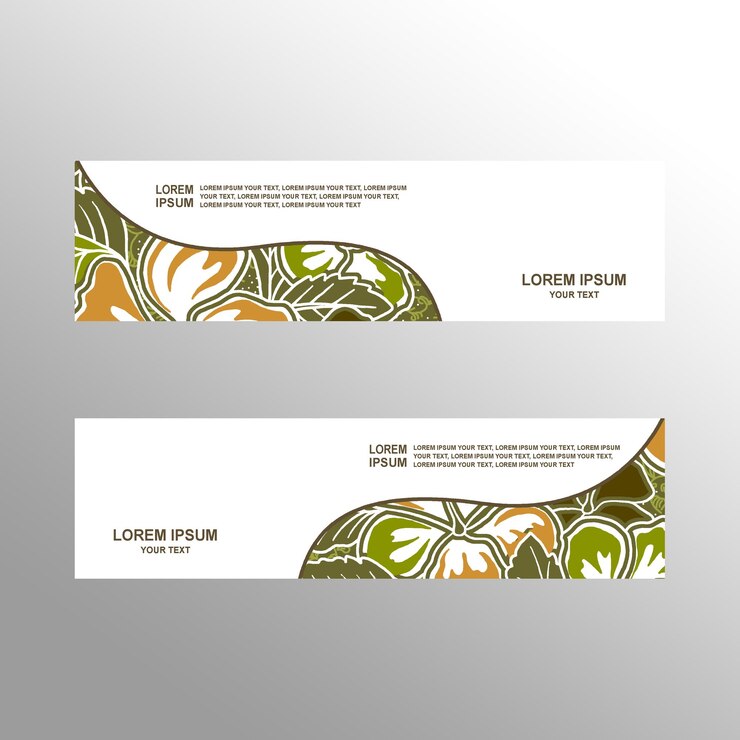 Vector indonesia batik banner template header footer layout design
