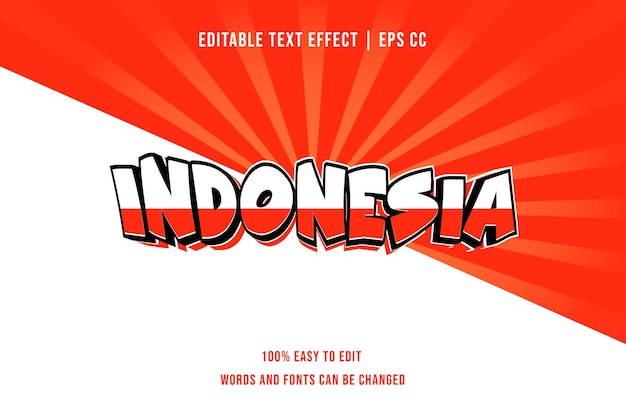 인도네시아 편집 가능한 텍스트 효과 디자인