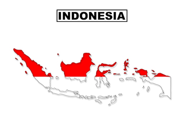 Mappa falg dell'indonesia nel vettore