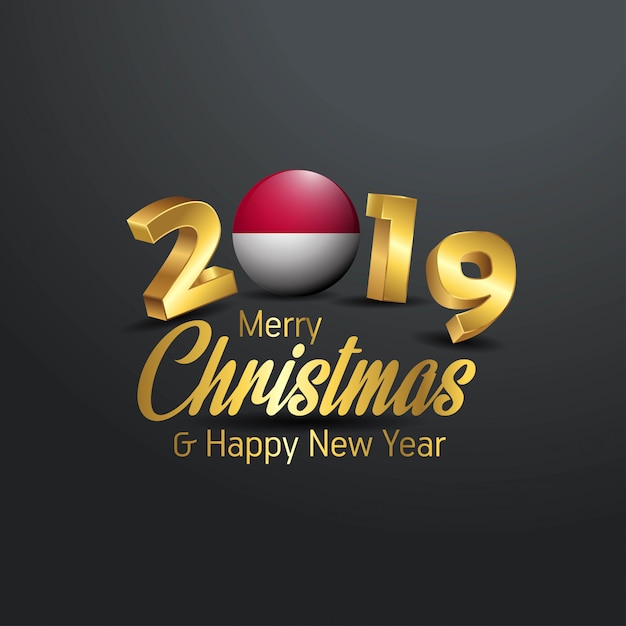 インドネシアの旗2019 merry christmas typography