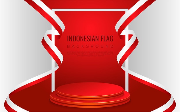 Modello di bandiera della bandiera dell'indonesia per il giorno dell'indipendenza