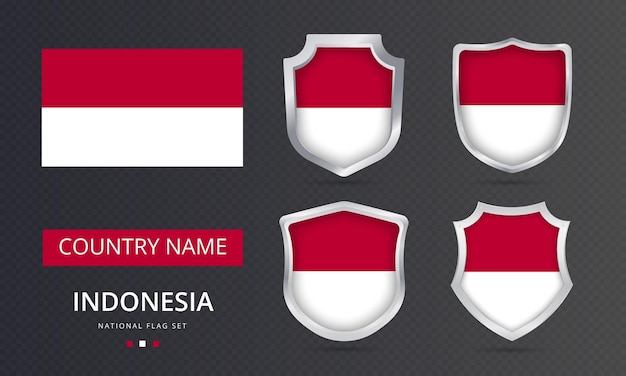 Indonesia flag map location element design