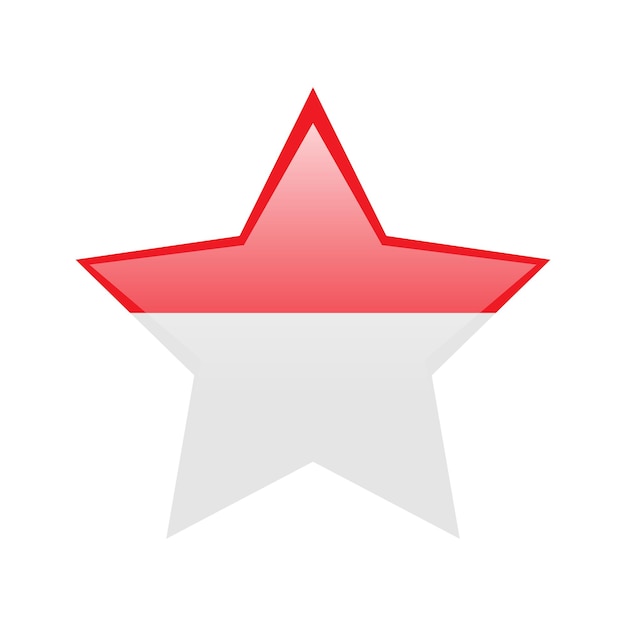 Indonesia flag star shape icon Vector illustration