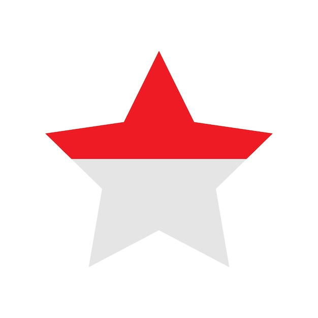 Indonesia flag star shape Vector illustration