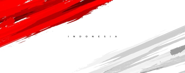 Bandiera dell'indonesia con il concetto di pennello bandiera dell'indonesia in stile grunge