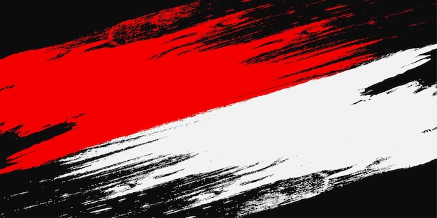 Indonesia Flag with Brush Concept Happy Indonesian Independence Day Flag of Indonesia in Grunge Style
