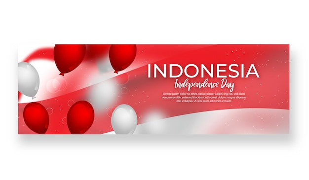 Indonesia Happy Independence Day Banner Template