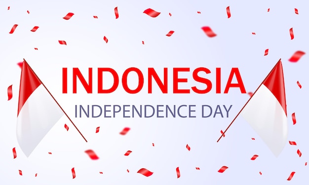 Bandiera del giorno dell'indipendenza felice dell'indonesia