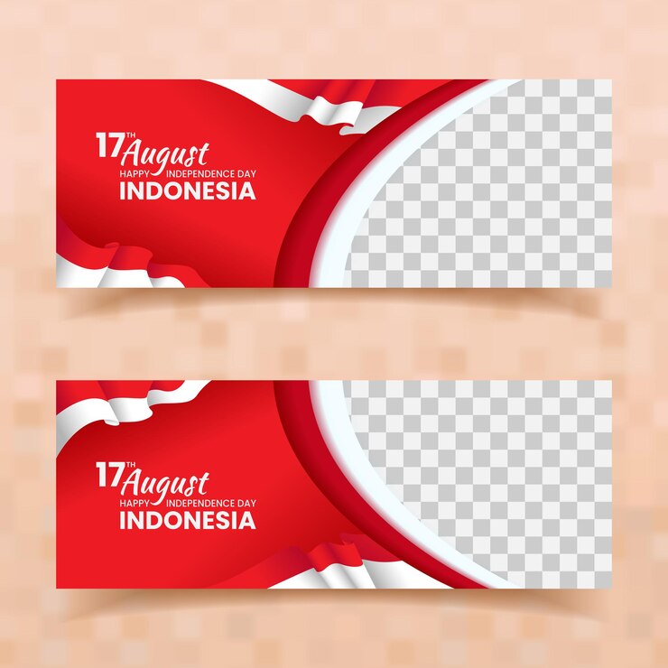 Vector indonesia independence day 17 august banner