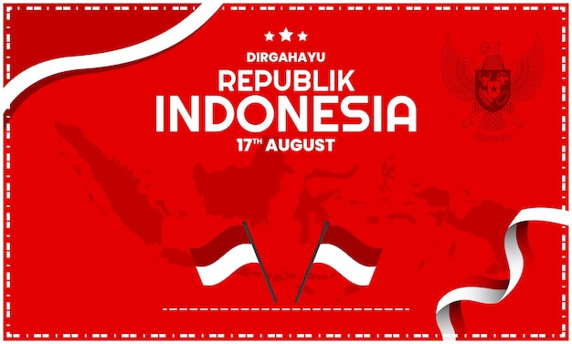 indonesia independence day background 17th august template design vector image