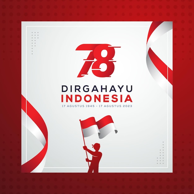 Indonesia Independence day banner celebration