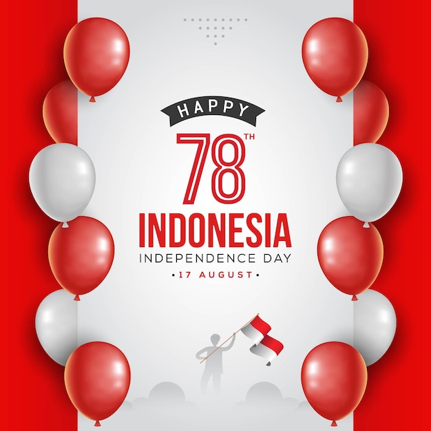 Indonesia Independence day banner celebration