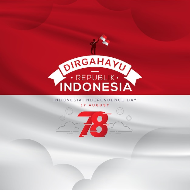 Indonesia Independence day banner celebration