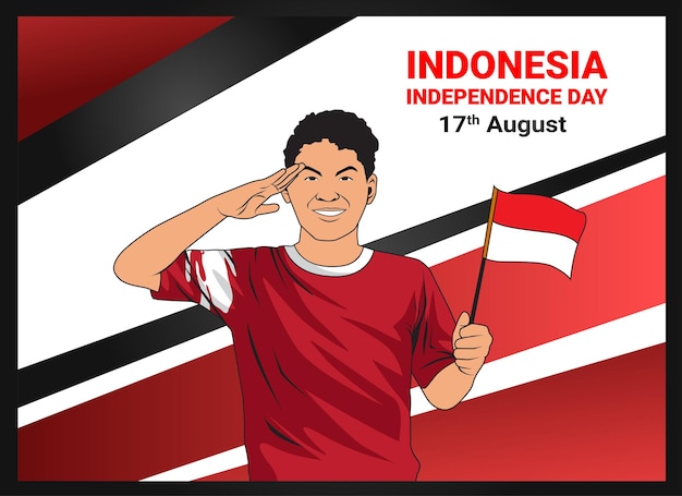 Vettore modello di progettazione banner festa dell'indipendenza dell'indonesia