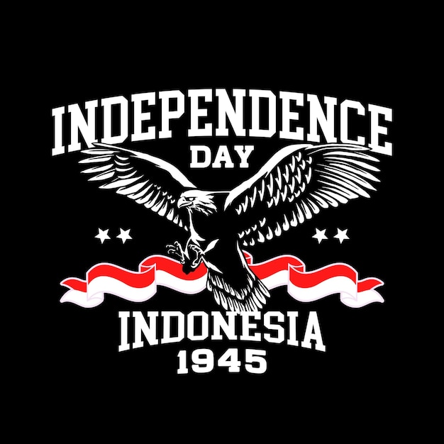 Indonesia independence day banner poster tshirt design 17 agustus 1945