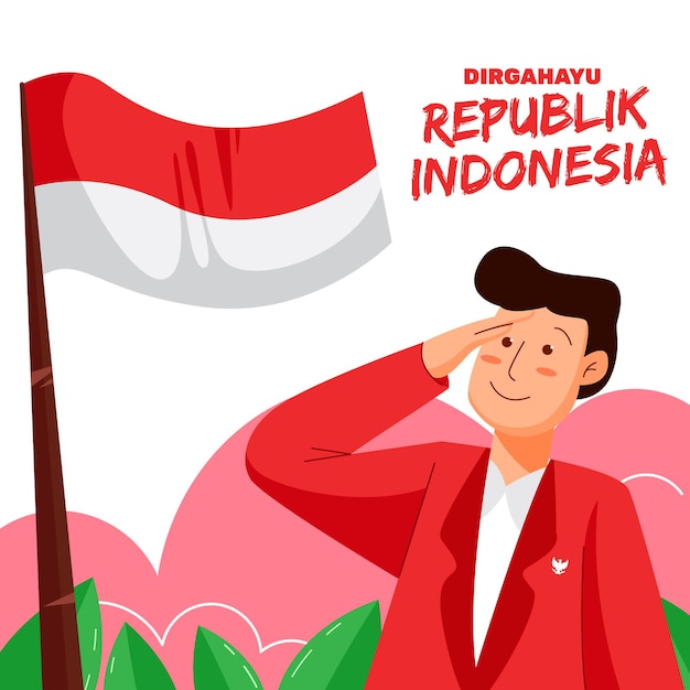 Bandiera del giorno dell'indipendenza dell'indonesia