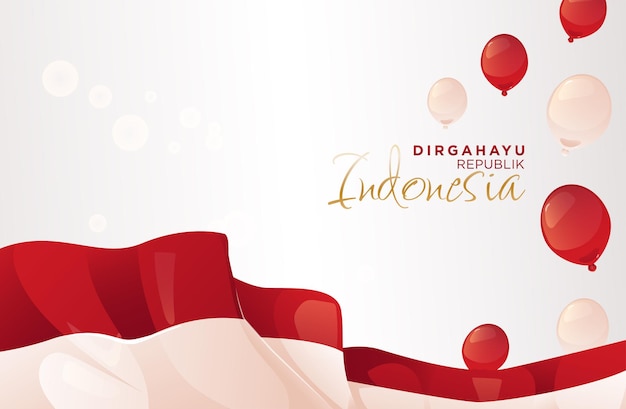 인도네시아 독립 기념일 축하 Dirgahayu 인도네시아 17 Agustus Hut Ri