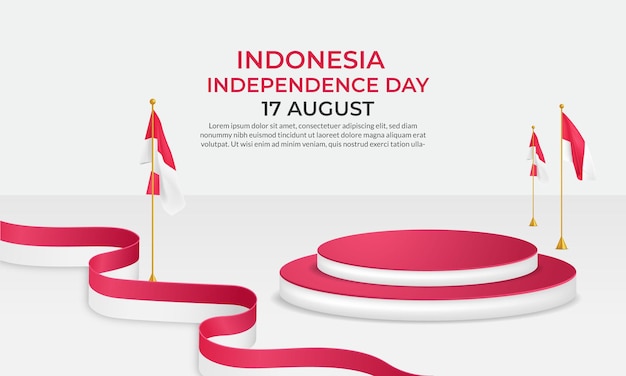 Giorno dell'indipendenza dell'indonesia. dirgahayu repubblica indonesiana. illustrazione, banner, poster, sfondo